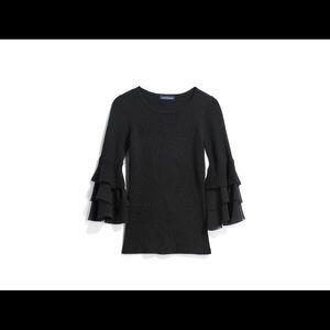 Black sweater with statement sleeves